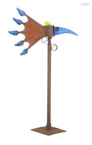 Metal \'wind vane\' of a bird