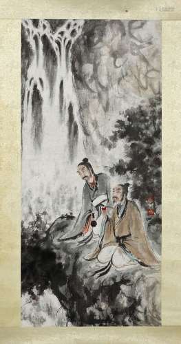 FU BAO SHI (1904-1965) 高士观瀑 "WATCHING THE WATERFALL...