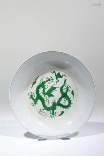 PLATE WITH GREEN DRAGONS