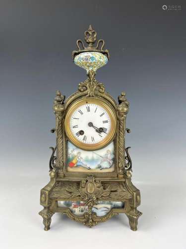 A Vintage Thieble Enameled Table Clock