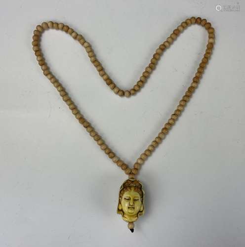 A Vintage Necklace Hanging Buddha Head Pendant