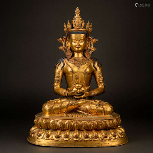 A Gilt Bronze Statue of Amitabha, Ming Dynasty