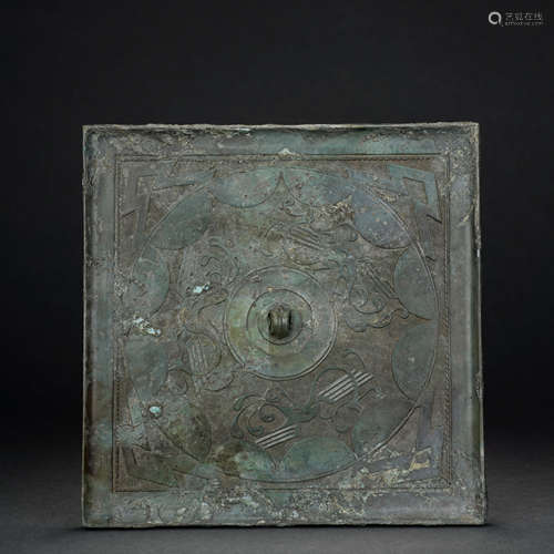 Bronze Square Mirror Before Ming Dynasty