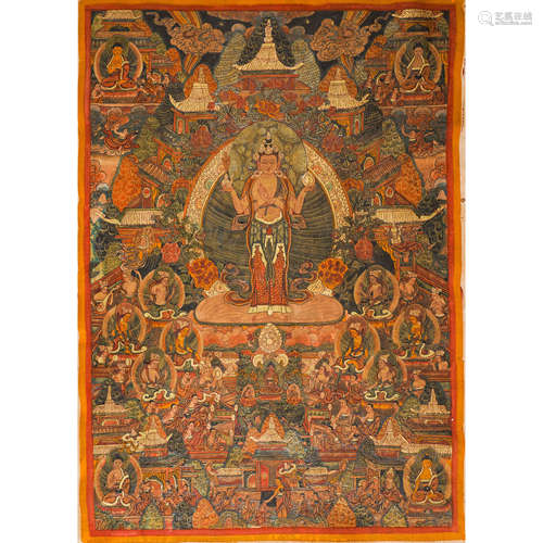 Amitabha Buddha Paradise thangka