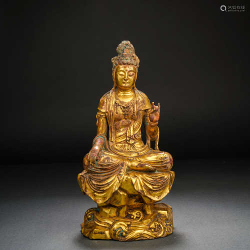 A Gilt Bronze Figure of Avalokitesvara Before Ming Dynasty