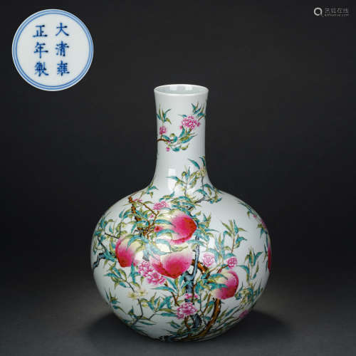 Qing Dynasty Famille Rose Longevity Peach Pattern Celestial ...