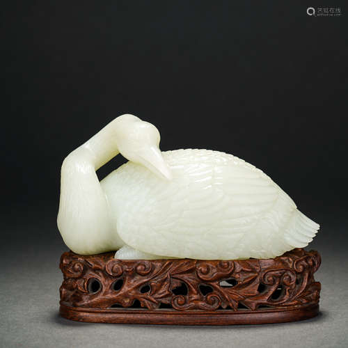 Qing Dynasty Hetian Jade Goose Pattern Ornament