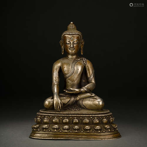 Ming Dynasty Silver Sakyamuni Buddha