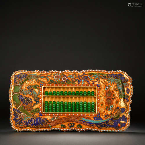 Gilt emerald emerald inlaid multi-treasure abacus