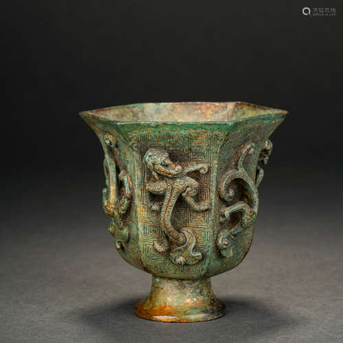 Ming Dynasty Gilt Bronze Beast Cup