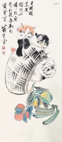 孙菊生 猫戏图