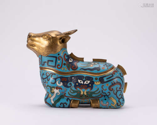 Antique Chinese Cloisonne Incense Burner Mythical Creature  ...