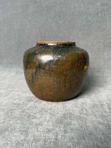 A Huairen Kiln Iron-Rust Glazed Jar