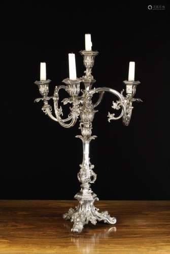 An Impressive Mid 19th Century Silver Plated Candelabra. The...