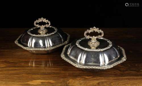 A Pair of Victorian Silver Plated Tureens/Entree Dishes. The...