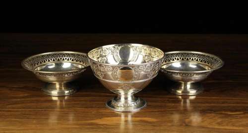 A Pair of Silver Tazze and a Pedestal Bowl. The tazze by Cri...