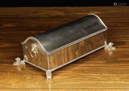 A Silver Plated Dish Box of rectangular form having a sweepi...