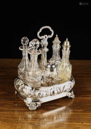 A Victorian Silver Plated Cruet Set by Hawkesworth, Eyre &am...