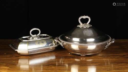 A Silver Plated Heated Tureen and an Entree Dish. The round,...