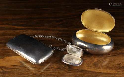 A Silver Purse, Silver Oval Box & Small Sterling Silver ...