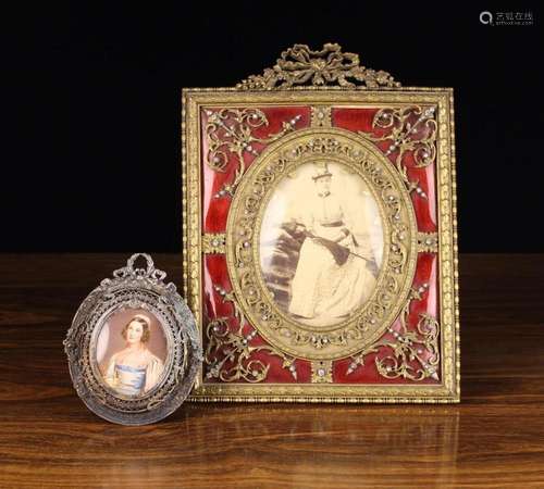 Two 19th Century Portrait Pictures in Ornamental Frames: A F...