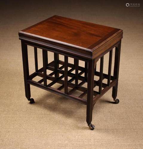 A Patent Mahogany Canterbury with hinged box-form top with a...