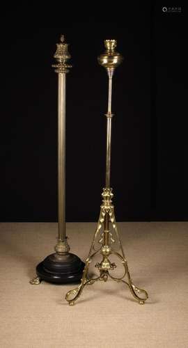 Two Ornamental Vintage Standard Lamps: One of brass in the A...