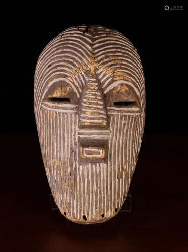 An African Songye Kifwebe Carved Wooden Face Mask with recta...