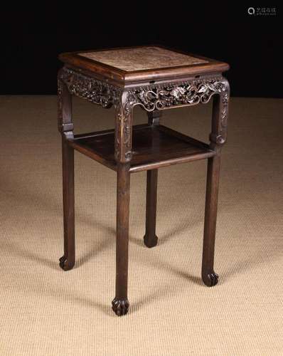 A Late 19th/Early 20th Century Chinese Carved Hardwood Stand...