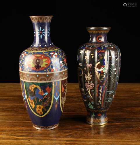 Two 19th Century Decorative Cloisonné Vases. The tallest 9½&...