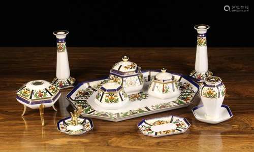 A Noritake Dressing Table Set comprising of a pair of candle...