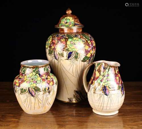 Three Pieces of Vintage Grimwades Royal Winton Pottery. Each...