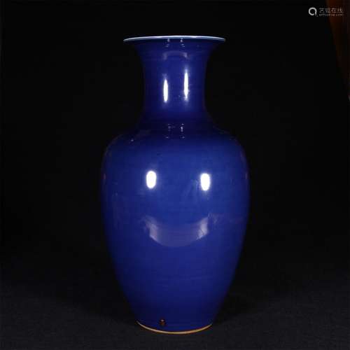 Sacrificial blue glaze vase