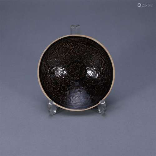 Ding kiln black glaze printing bowl