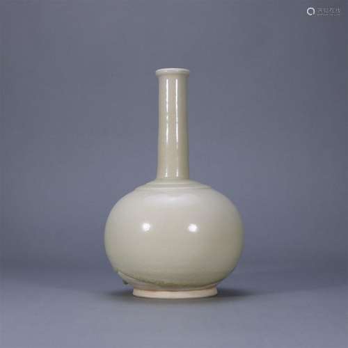 White glazed conical handle bottle