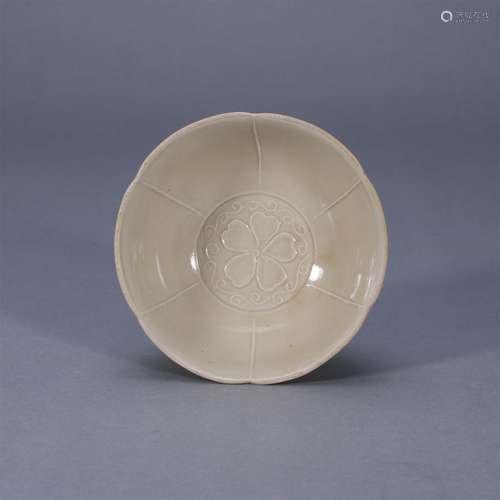 White glazed printing bowl