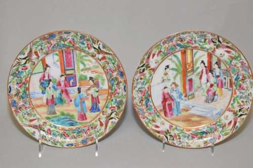 Two 19th C. Chinese Export Porcelain Famille Rose