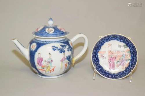 Two 17-18th C. Chinese Export Porcelain B&W Tea Wares