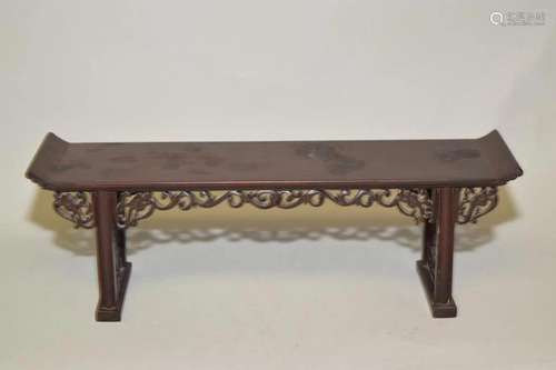 19-20th C. Chinese Hongmu Carved Altar Stand