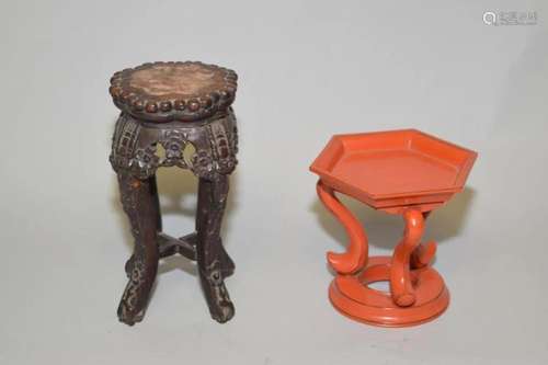 19-20th C. Chinese Hongmu/Lacquer Stands