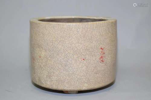 18-19th C. Chinese Porcelain Ge Glaze Censer