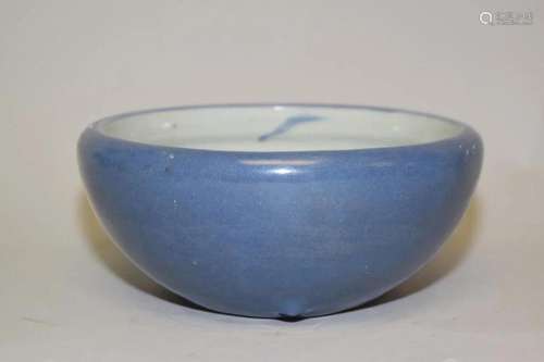 18-19th C. Chinese Porcelain Blue Glaze Censer