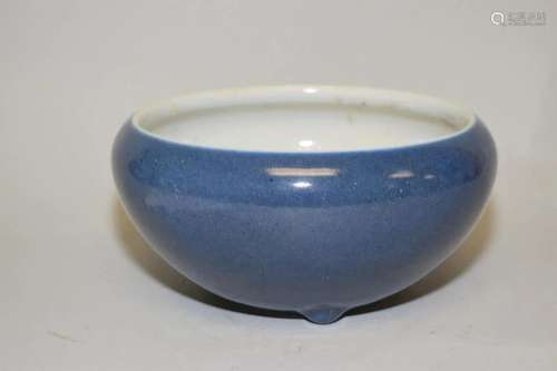 18-19th C. Chinese Porcelain Cobalt Blue Glaze Censer