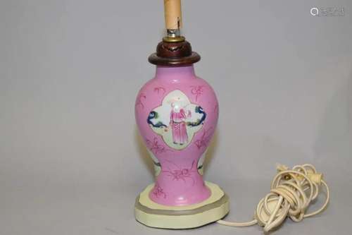 18-19th C. Chinese Porcelain Powder Red Glaze Vase