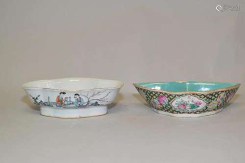 Two 19th C. Chinese Porcelain Famille Rose Bowl