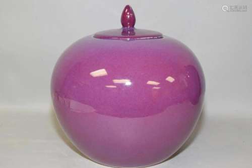 1960-80s Chinese Porcelain Flambe Glaze Jar