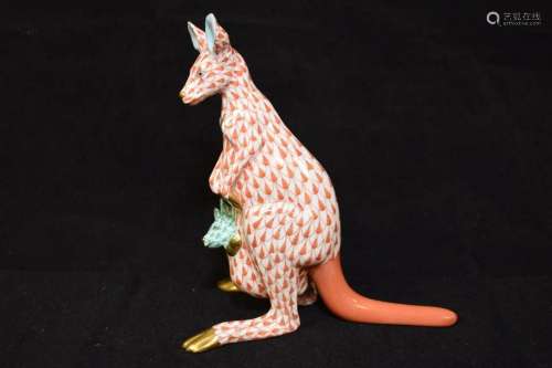 Herend Hungary Porcelain Red Kangaroo Figurine