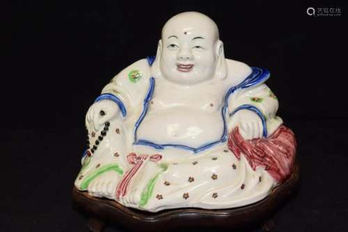 18-19th C. Chinese Porcelain Famille Rose Buddha