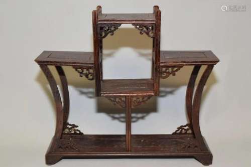 Chinese Wood Carved Curio Stand