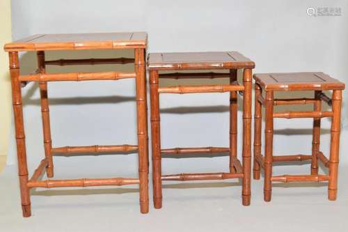 Set of Chinese Rosewood Carved Stands